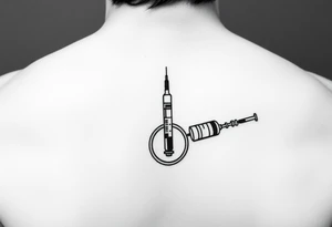 Testosterone injection site with circles tattoo idea