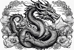 dragon in the sky tattoo idea