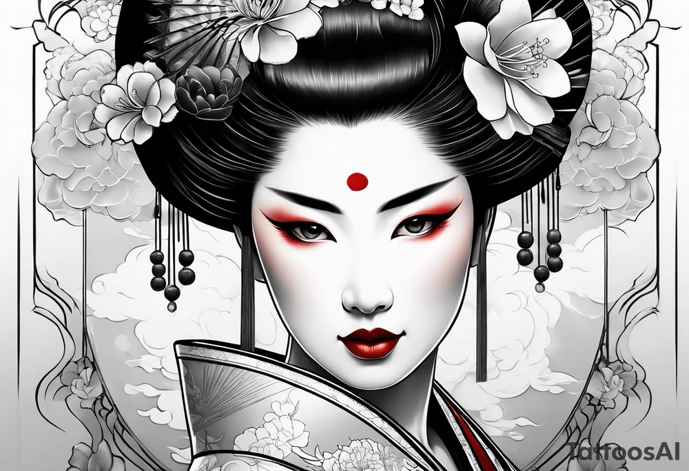 Geisha, close up tattoo idea