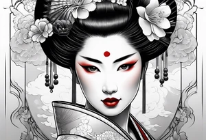 Geisha, close up tattoo idea