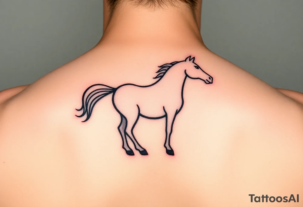 horse silhouette tattoo idea