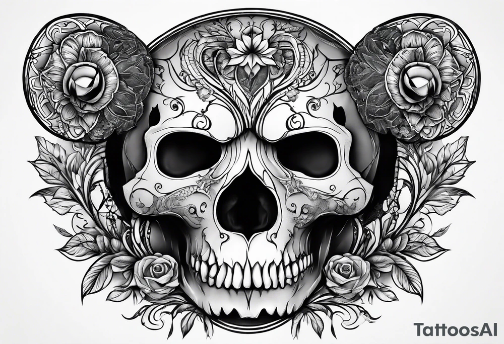 Bear skull utilizing the infinity symbol tattoo idea