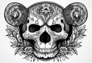 Bear skull utilizing the infinity symbol tattoo idea