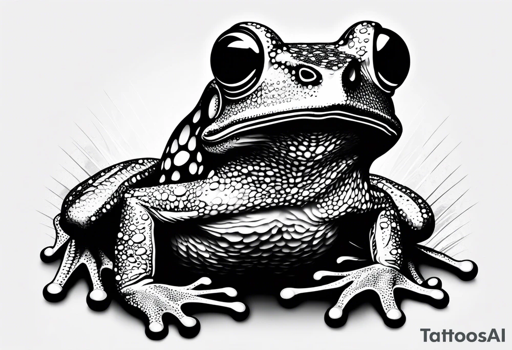 a psychedelic frog tattoo idea