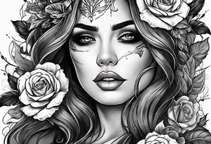 Ugl. Woman waking from her grave as a new beautiful woman tattoo idea