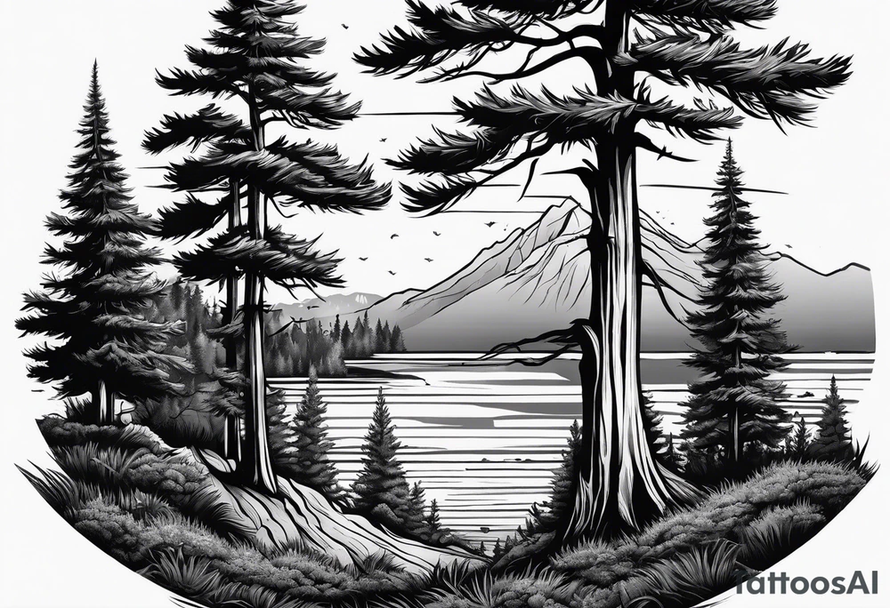 Cypress trees tattoo idea