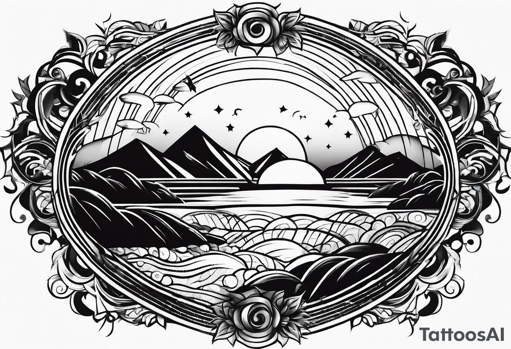 sun rays tattoo idea