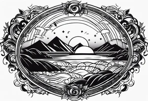 sun rays tattoo idea
