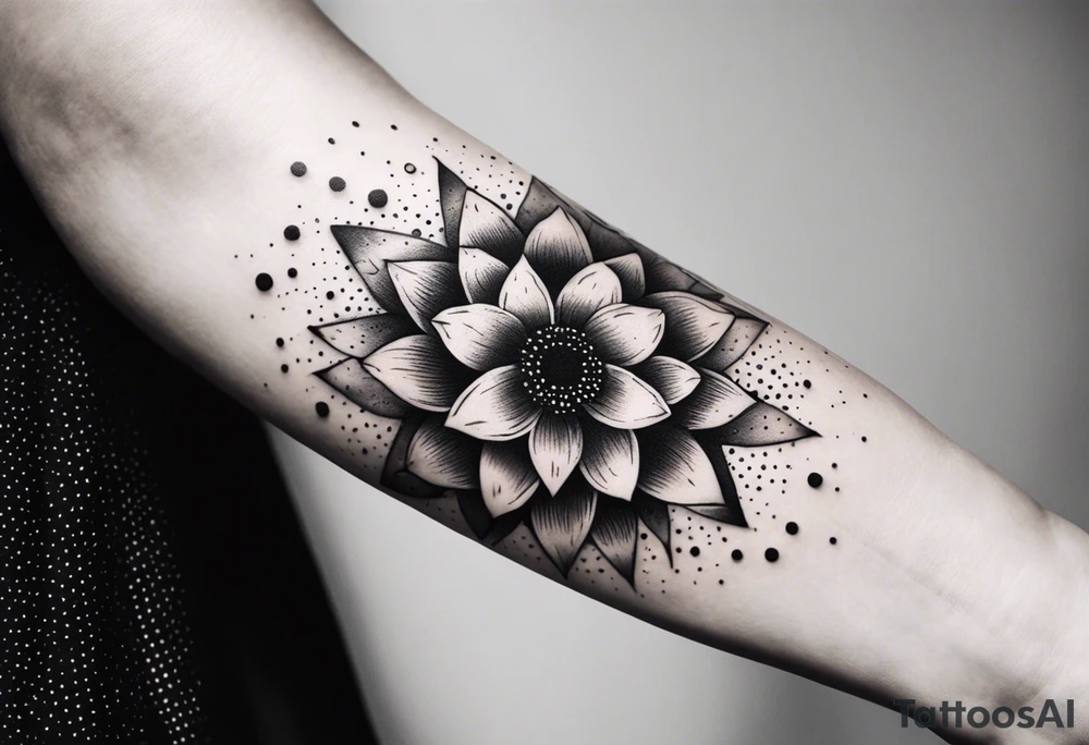 Stars flowers tattoo idea