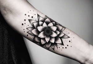 Stars flowers tattoo idea