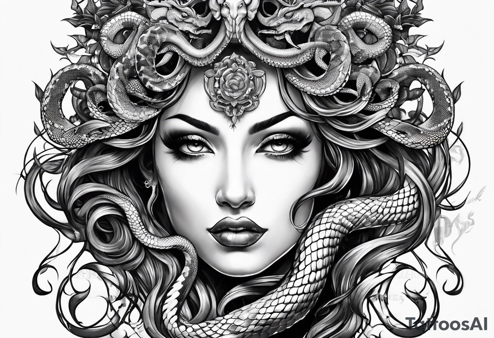 Medusa
Include snake heads tattoo idea