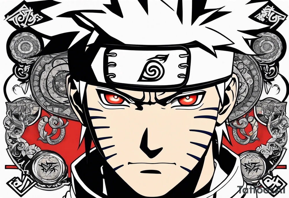 naruto headband with the letters AR in the middle tattoo idea