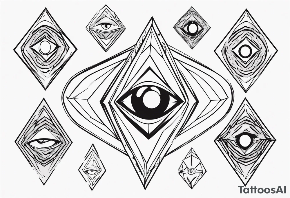 Abstract third eye in a diamond. tattoo idea