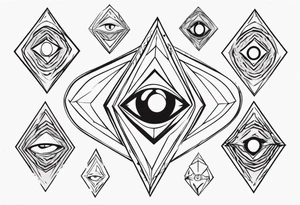 Abstract third eye in a diamond. tattoo idea