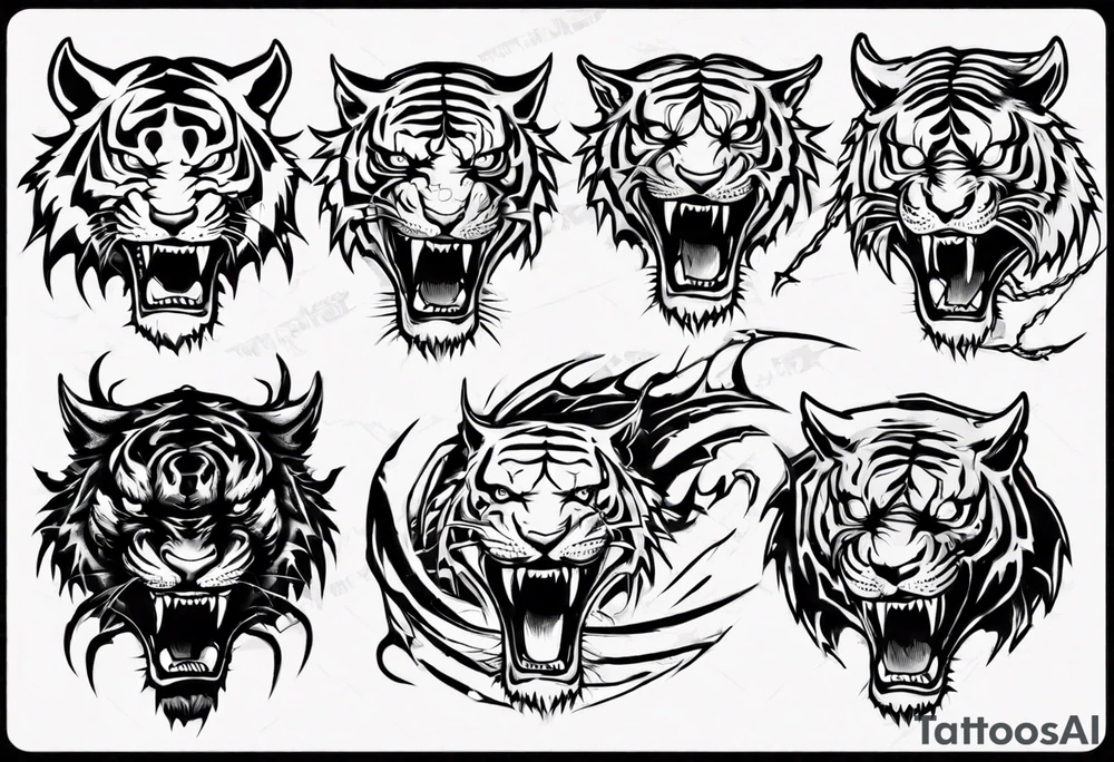 tiger fighting with a dragon tattoo idea
