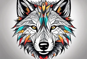 A wolf face tattoo idea