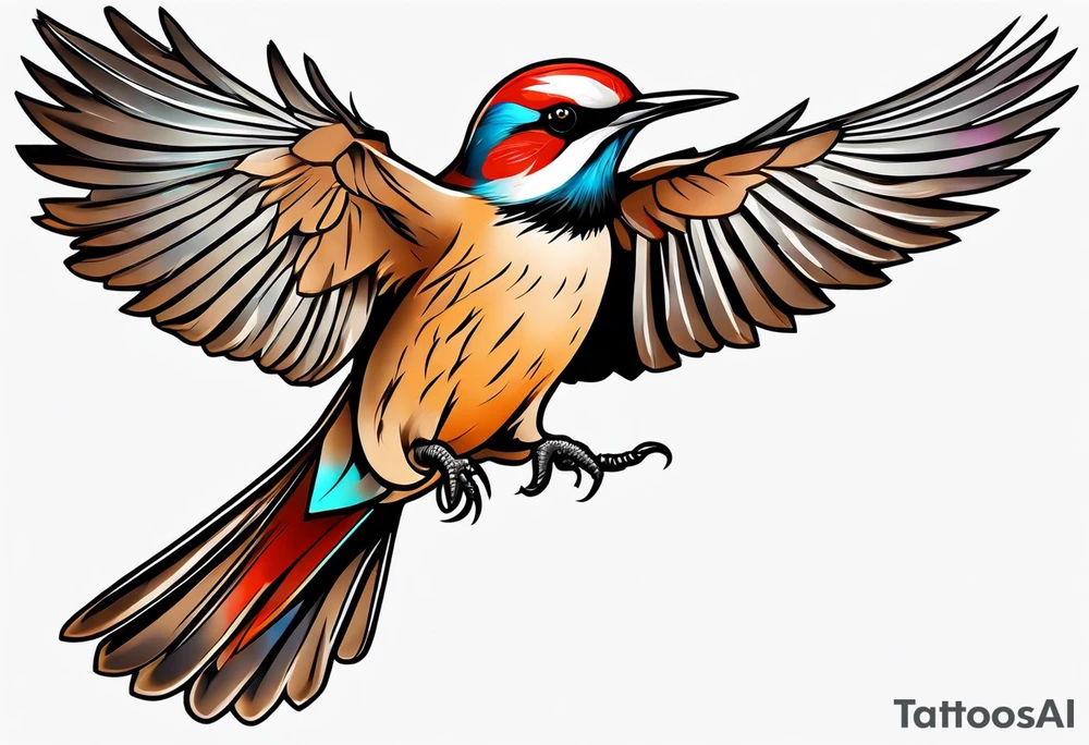 flicker bird tattoo idea
