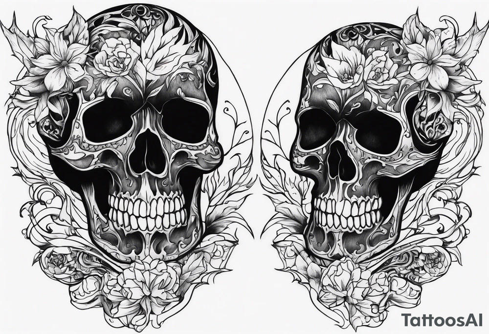 Burning skeleton tattoo idea
