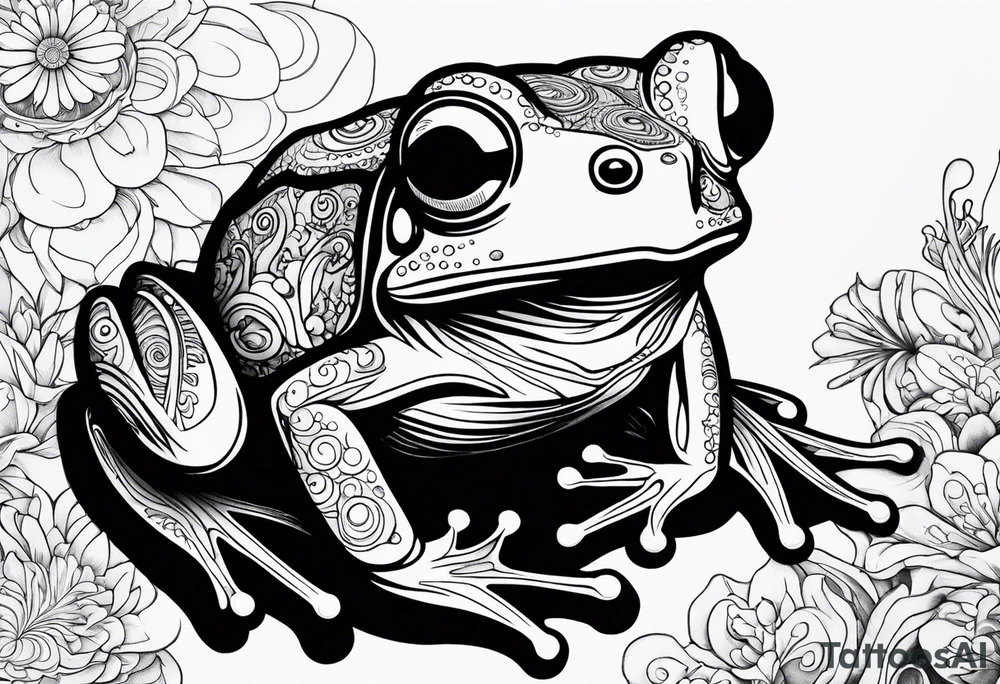 a psychedelic frog tattoo idea