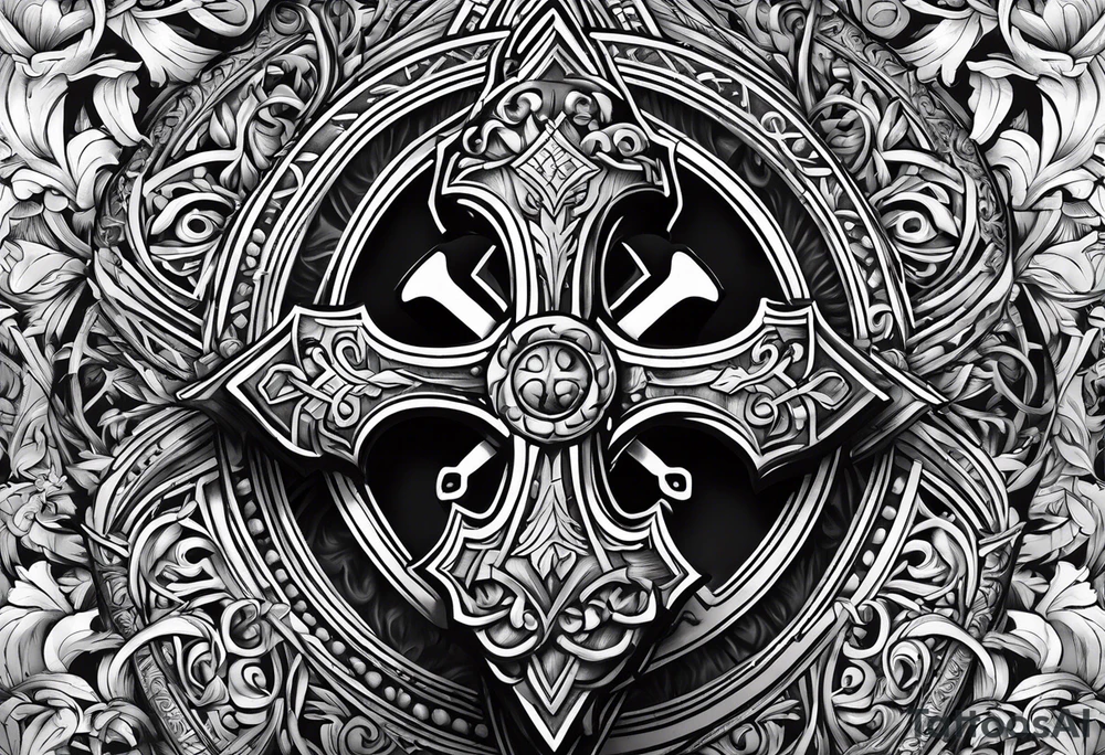 The symbol of Matthias a open Bible and a battle Axe tattoo idea