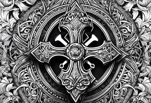 The symbol of Matthias a open Bible and a battle Axe tattoo idea