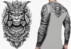 aztec snake sleeve tattoo idea