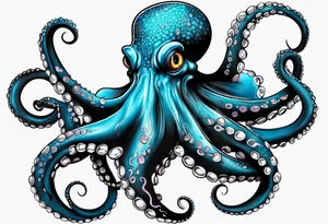 octopus with neon Blue suckers tattoo tattoo idea