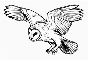 barn owl descending on prey tattoo idea