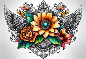 Flower chest piece tattoo idea