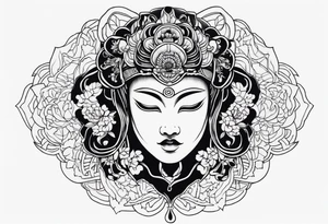 Japanese death mask tattoo idea