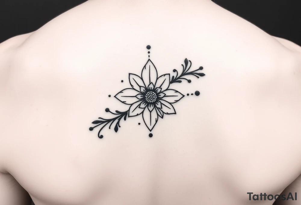 Henna tattoo on wrist with sparkle flower in white background tattoo idea
