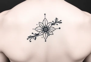 Henna tattoo on wrist with sparkle flower in white background tattoo idea