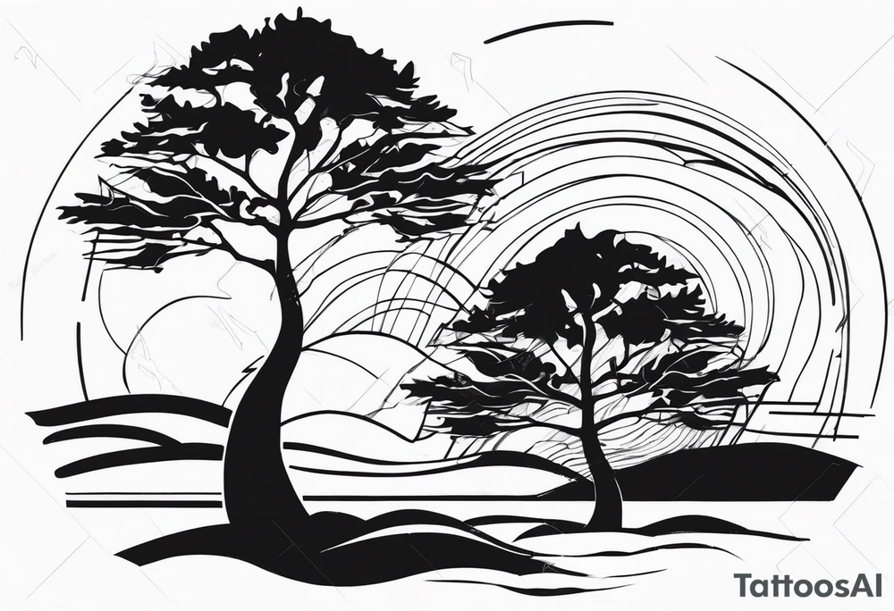 Abstract tree silhouette tattoo idea