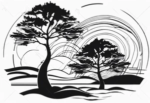 Abstract tree silhouette tattoo idea