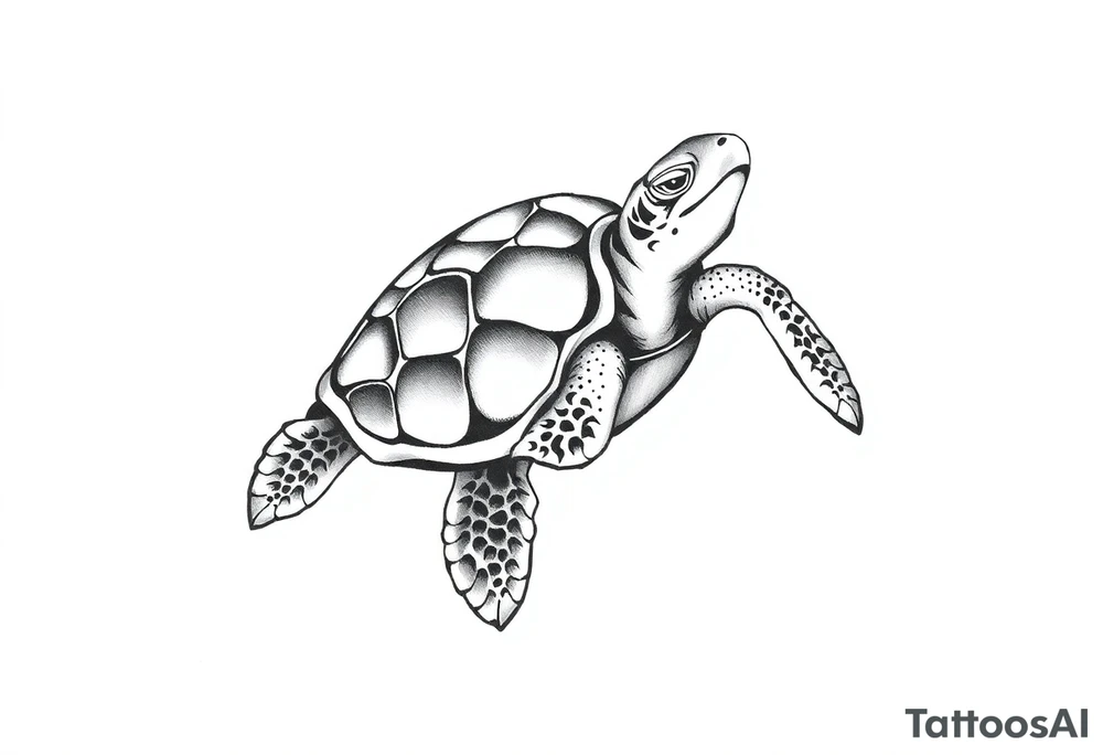 Sea turtle  tribal tattoo idea