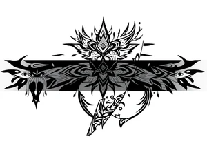 shaman style mytical bold line tattoo idea