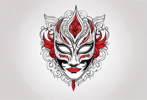 Male masquerade mask with red smoke tattoo idea