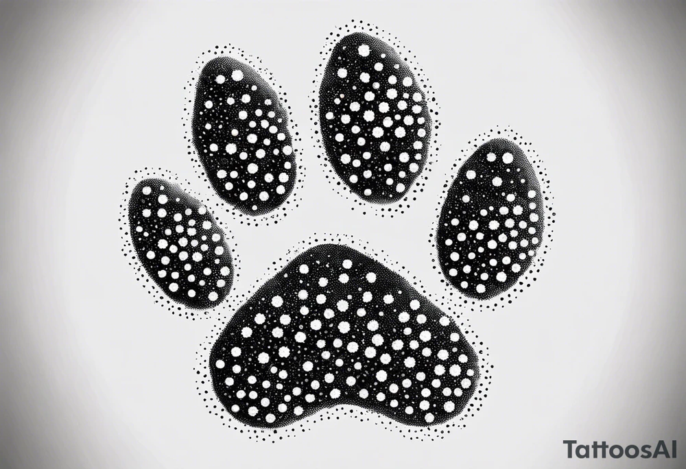 Paw print made of flowers tattoo idea