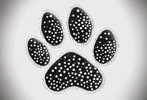 Paw print made of flowers tattoo idea