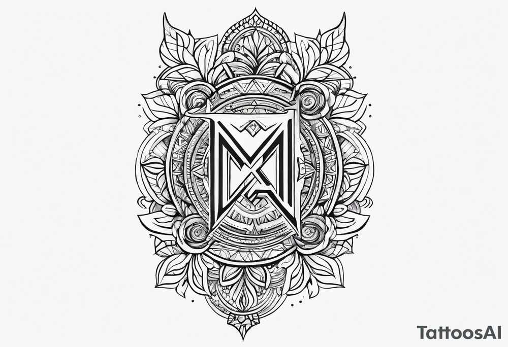 Create a small moluccan style tattoo on the forearm with the initials MLJ, date of birth 22/09/22 tattoo idea