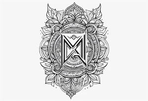 Create a small moluccan style tattoo on the forearm with the initials MLJ, date of birth 22/09/22 tattoo idea
