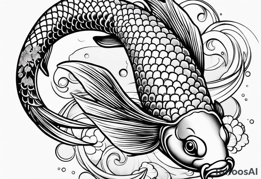 pretty koi fish tattoo idea