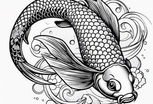 pretty koi fish tattoo idea