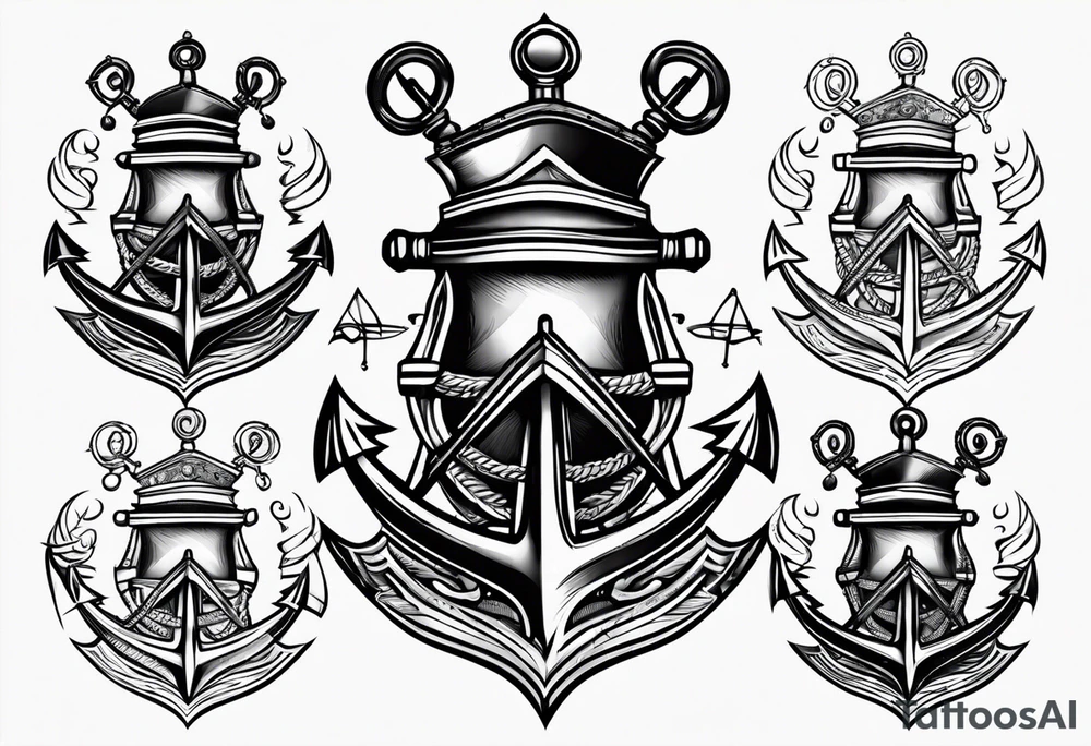 half anchor half helm
simple tattoo idea