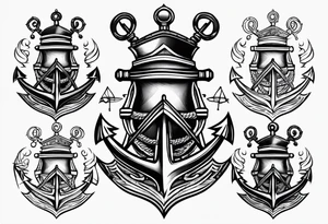 half anchor half helm
simple tattoo idea