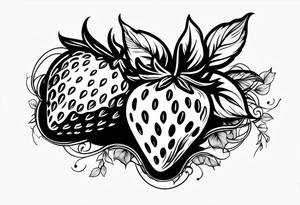 Illistrative  Strawberry tattoo idea