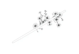 Lightsaber containing daisies, lily of the valley, and morning glories tattoo idea