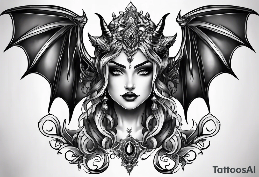 underboob tattoo demon tattoo idea