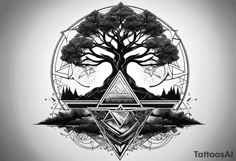 yggdrasil
3 line triangles behind tattoo idea