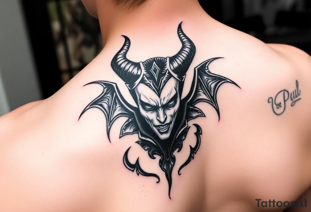 Dark evil maleficent tattoo idea